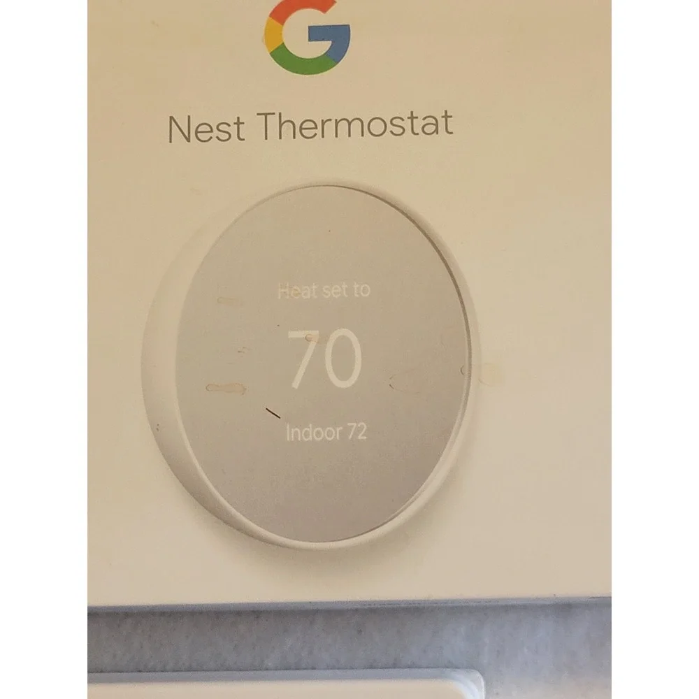 Google Nest Thermostat G4CVZ Snow Smart WiFi Programmable w Base Kit